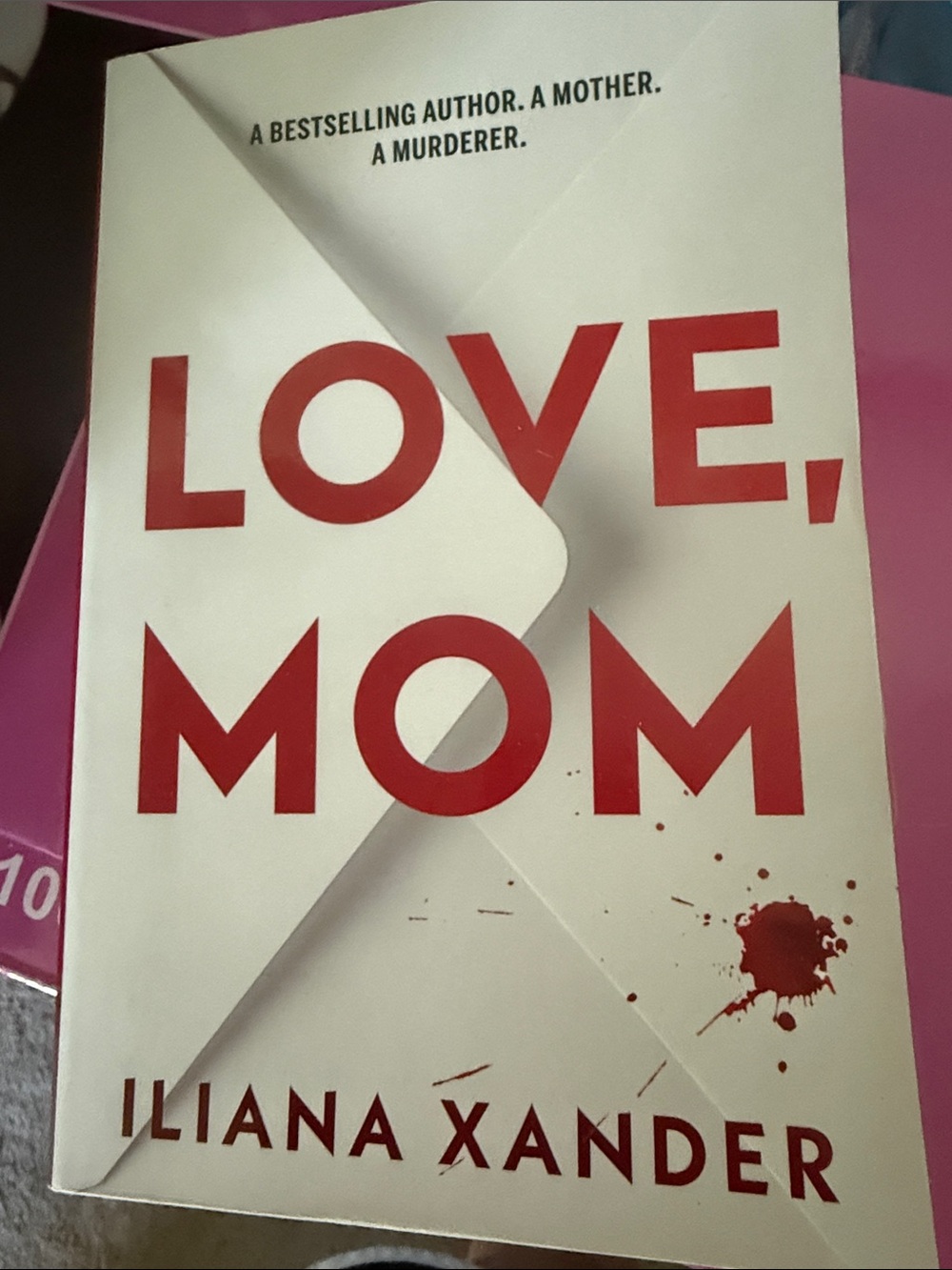 "Love, Mom" Paperback Book - White and Red